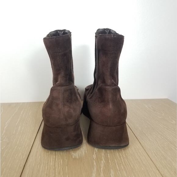 Stephane Kelian | Brown Suede Ankle Boots Platform 9.5 Slip On - Picture 4 of 11